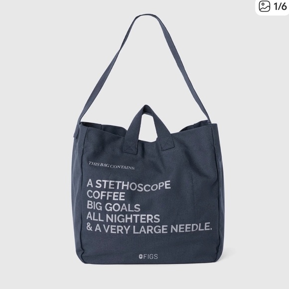 NWT NEW Figs color dark harbor Rare scrubs tote hospital bag nurse doctor RN